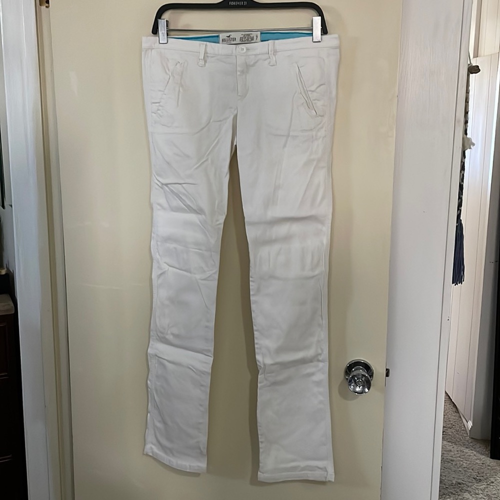 Vintage Hollister Low Rise Straight Leg White Thin Stretch Denim Jeans Size 7